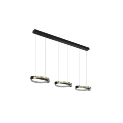 LED-Hängeleuchte Aerial, 3-fl., messing/schwarz, Stahl