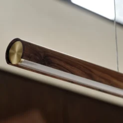 LED-Hängeleuchte Akeno, Holz, Metall, dimmbar, 3.000 K