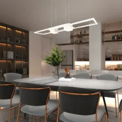 LED-Hängeleuchte Albany, weiß, 100 x 28 cm, Alu, CCT dimmbar