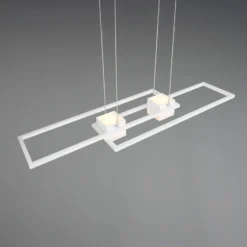 LED-Hängeleuchte Albany, weiß, 100 x 28 cm, Alu, CCT dimmbar