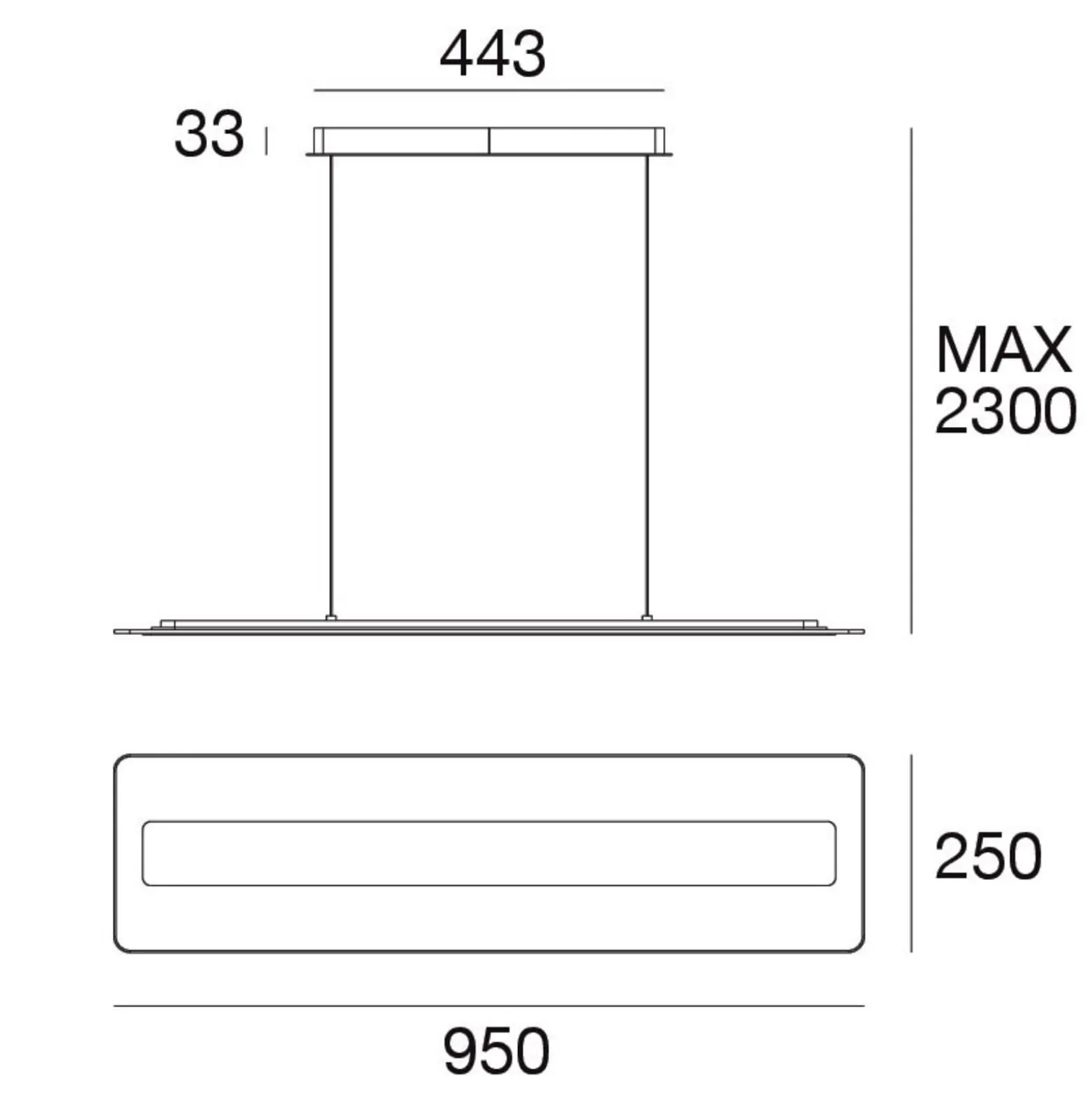 LED-Hängeleuchte Antille, Glas, rechteckig, weiß