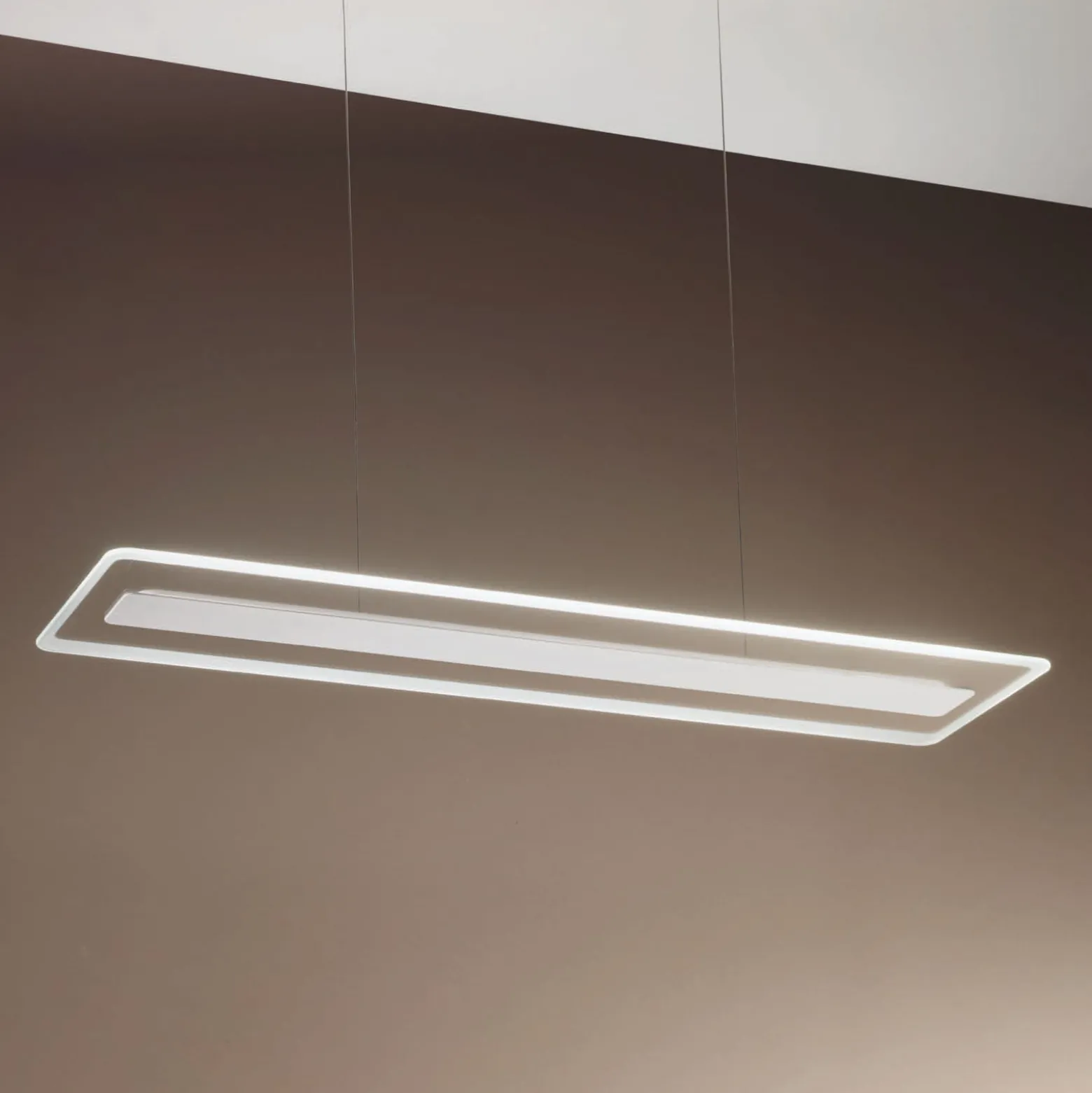 LED-Hängeleuchte Antille, Glas, rechteckig, weiß