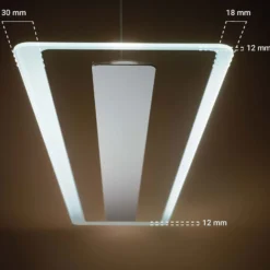 LED-Hängeleuchte Antille, Glas, rechteckig, weiß