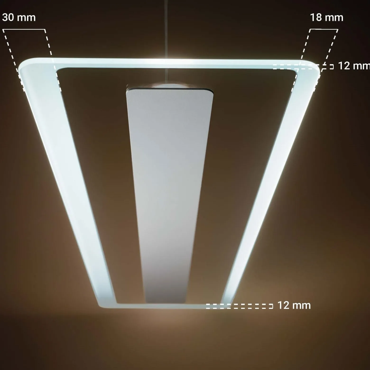 LED-Hängeleuchte Antille, Glas, rechteckig, weiß