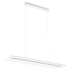 LED-Hängeleuchte Antille, Glas, rechteckig, weiß