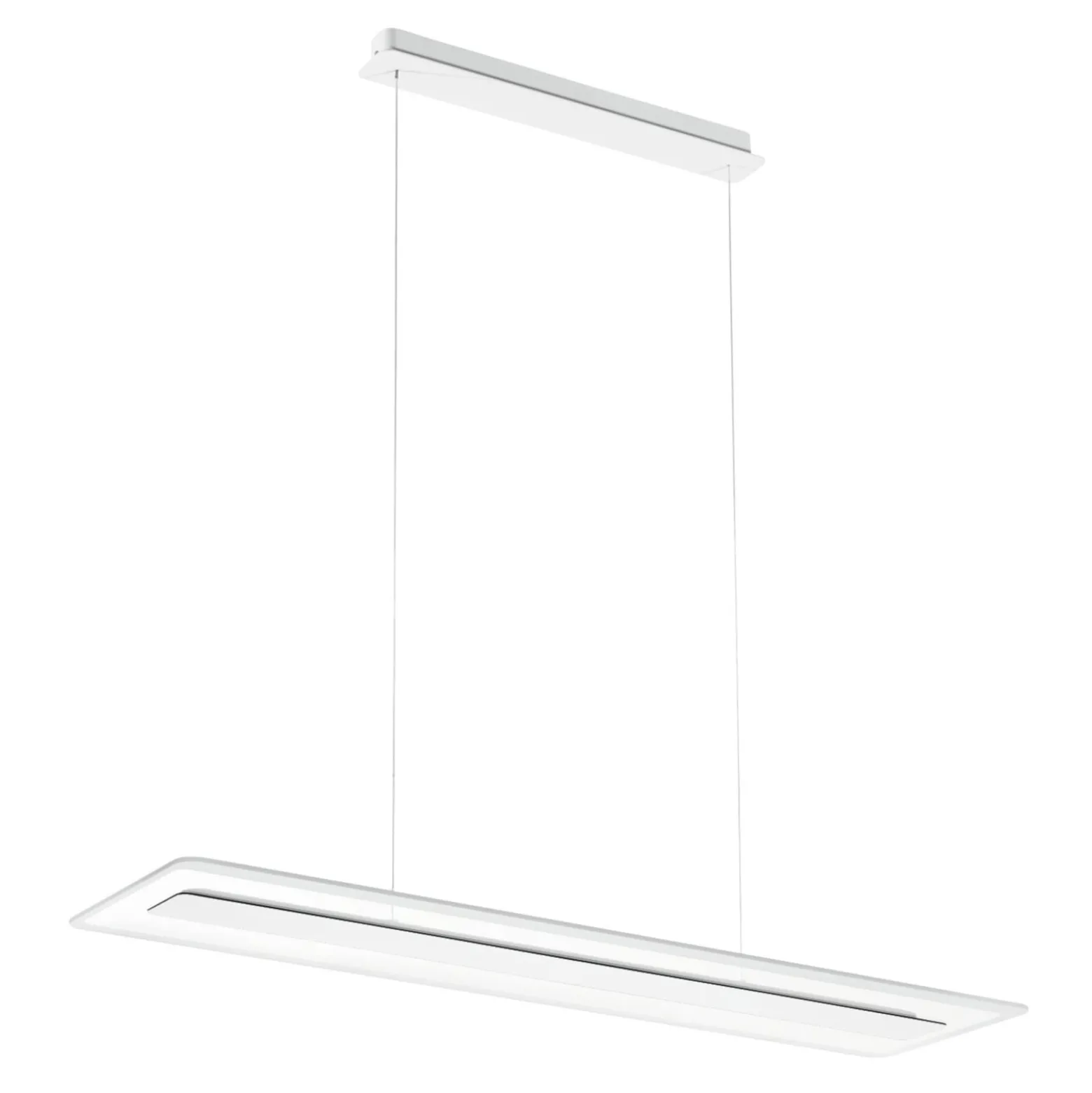 LED-Hängeleuchte Antille, Glas, rechteckig, weiß