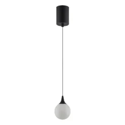 LED-Hängeleuchte ARE, schwarz, Alabaster, Ø 10 cm, CCT, DALI