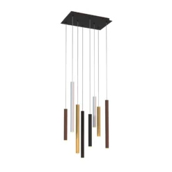 LED-Hängeleuchte Cala, 8-flammig, Rechteck, Aluminium, Eisen