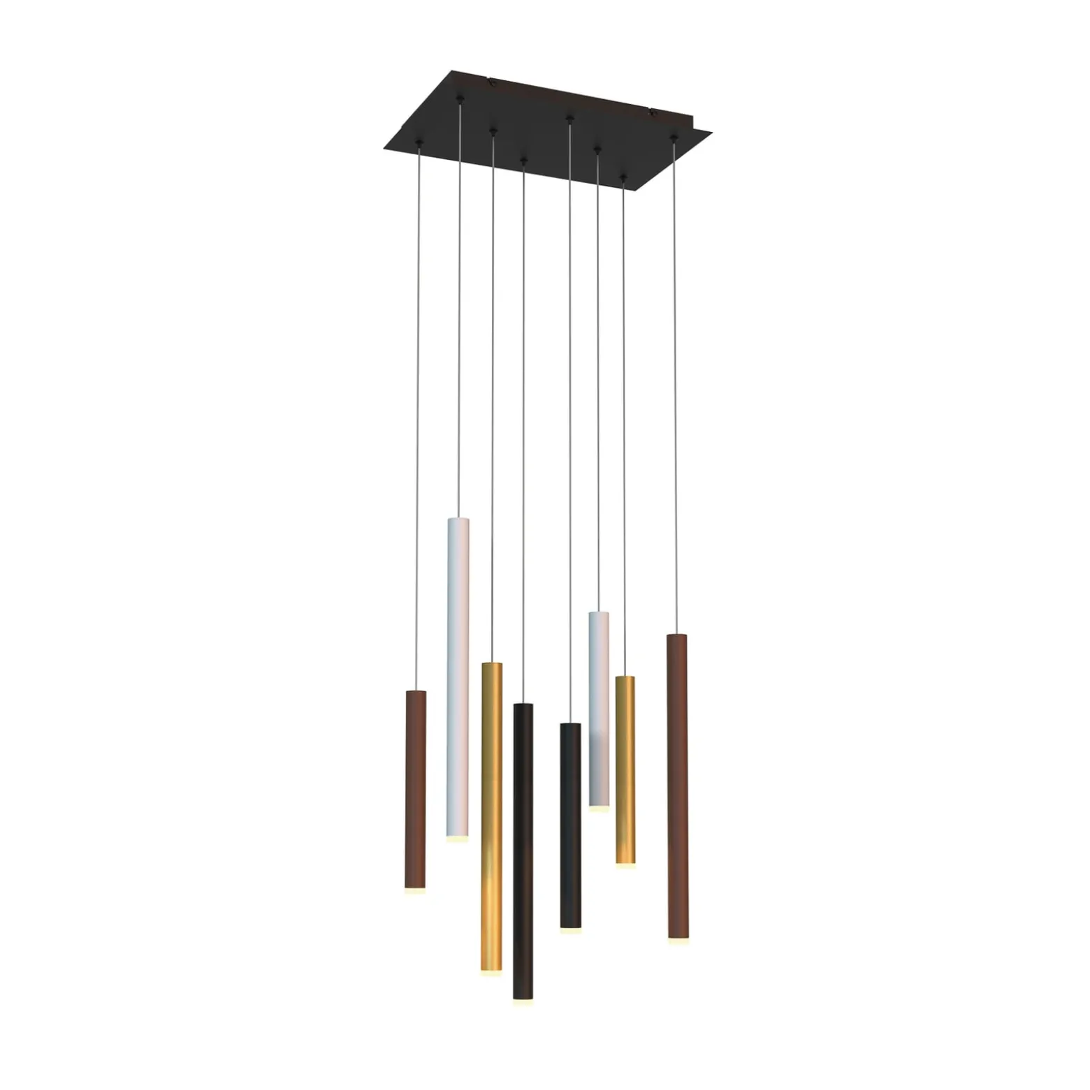 LED-Hängeleuchte Cala, 8-flammig, Rechteck, Aluminium, Eisen