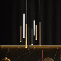 LED-Hängeleuchte Cala, 8-flammig, Rechteck, Aluminium, Eisen