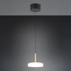 LED-Hängeleuchte Celeste, weiß/braun, Ø 22 cm, Glas, dimmbar