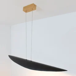 LED-Hängeleuchte Chiasso, schwarz-braun/gold
