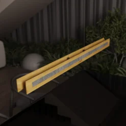LED-Hängeleuchte Chile S, eiche/granit, Länge 116 cm