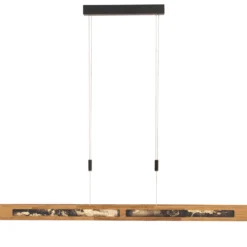 LED-Hängeleuchte Chile XS, eiche/buntschiefer, Länge 89 cm