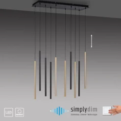 LED-Hängeleuchte Flute, dimmbar, 10-flammig