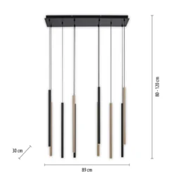 LED-Hängeleuchte Flute, dimmbar, 10-flammig