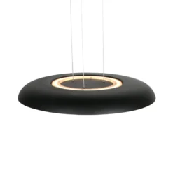 LED-Hängeleuchte Golden Veil, schwarz/gold, dimmbar, Metall