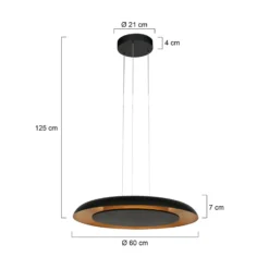 LED-Hängeleuchte Golden Veil, schwarz/gold, dimmbar, Metall