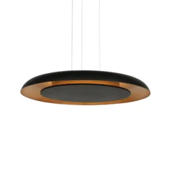 LED-Hängeleuchte Golden Veil, schwarz/gold, dimmbar, Metall