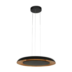 LED-Hängeleuchte Golden Veil, schwarz/gold, dimmbar, Metall