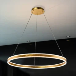 LED-Hängeleuchte Helia, goldfarben, Ø 100 cm, Metall