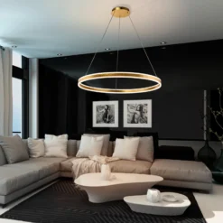 LED-Hängeleuchte Helia, goldfarben, Ø 100 cm, Metall