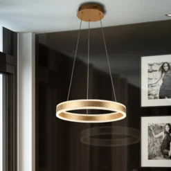 LED-Hängeleuchte Helia, goldfarben, Ø 50 cm, Metall