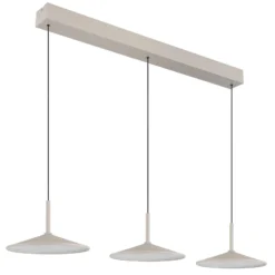 LED-Hängeleuchte Lampone sandfarben Länge 95 cm Metall 3-fl.