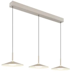 LED-Hängeleuchte Lampone sandfarben Länge 95 cm Metall 3-fl.