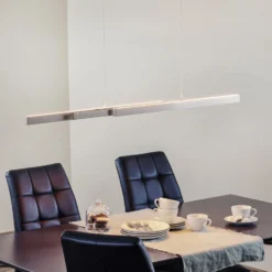 LED-Hängeleuchte Lara, 134 cm, ausziehbar, nickel