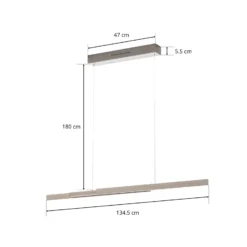 LED-Hängeleuchte Lara, 134 cm, ausziehbar, nickel