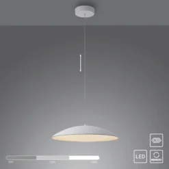 LED-Hängeleuchte LENTE, weiß, Ø 50 cm, Metall, switchdim