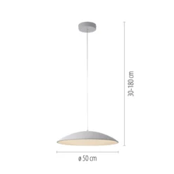 LED-Hängeleuchte LENTE, weiß, Ø 50 cm, Metall, switchdim