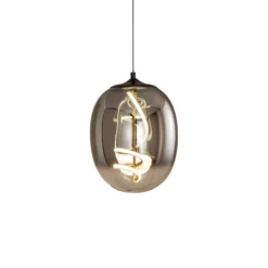 LED-Hängeleuchte Lilly, Glas, rauchgrau, Ø 28 cm, 4000 K