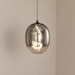 LED-Hängeleuchte Lilly, Glas, rauchgrau, Ø 28 cm, 4000 K