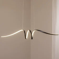 LED-Hängeleuchte Loop, Metall, schwarz-chrom, 4.000 K
