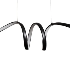 LED-Hängeleuchte Loop, Metall, schwarz-chrom, 4.000 K