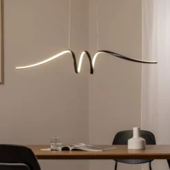 LED-Hängeleuchte Loop, Metall, schwarz-chrom, 4.000 K