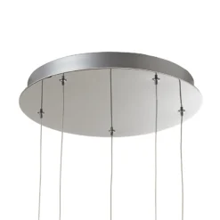 LED-Hängeleuchte Metropolis Rauchglas fünfflammig