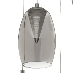 LED-Hängeleuchte Metropolis Rauchglas fünfflammig