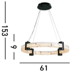 LED-Hängeleuchte Moonbeam, Ring, schwarz, weiß, Metall