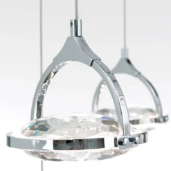 LED-Hängeleuchte Moon, K9-Kristallglas, 12fl chrom