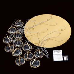 LED-Hängeleuchte Moon, K9-Kristallglas, 12fl gold