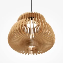 LED-Hängeleuchte Namiki, Ø 35 cm, Holz, CCT, 14 W