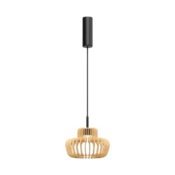 LED-Hängeleuchte Namiki, Ø 27 cm, Holz, CCT, 14 W