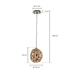LED-Hängeleuchte Narisa Ø 18 cm roségold/braun