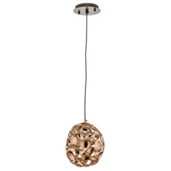 LED-Hängeleuchte Narisa Ø 18 cm roségold/braun