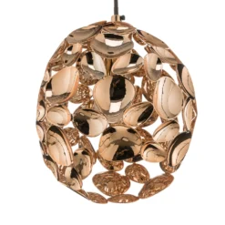 LED-Hängeleuchte Narisa Ø 18 cm roségold/braun