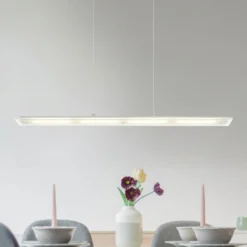 LED-Hängeleuchte Novak, klar/nickel, 88 cm, CCT, dimmbar