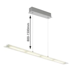LED-Hängeleuchte Novak, klar/nickel, 88 cm, CCT, dimmbar